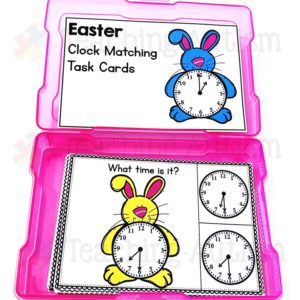 Clock Recognition and Matching Easter Task Cards