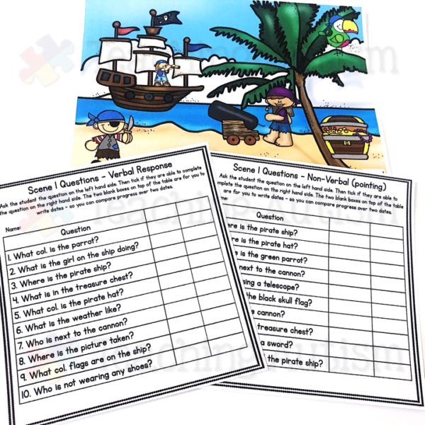 Speech Therapy Wh Question Pirates