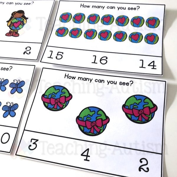 Earth Day Maths Activity, Counting Task Cards