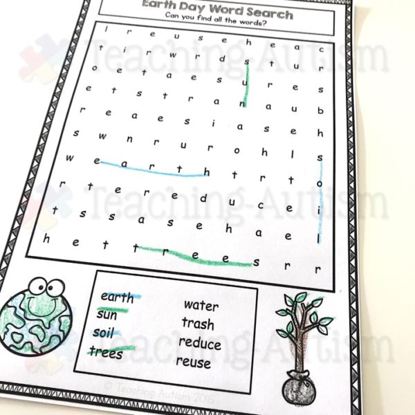 Earth Day Word Search Activities Pack