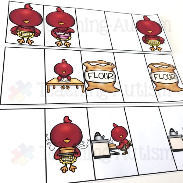 Little Red Hen Activities, Pattern Task Cards