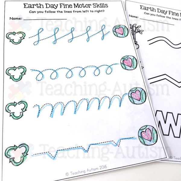 Earth Day Fine Motor Worksheets