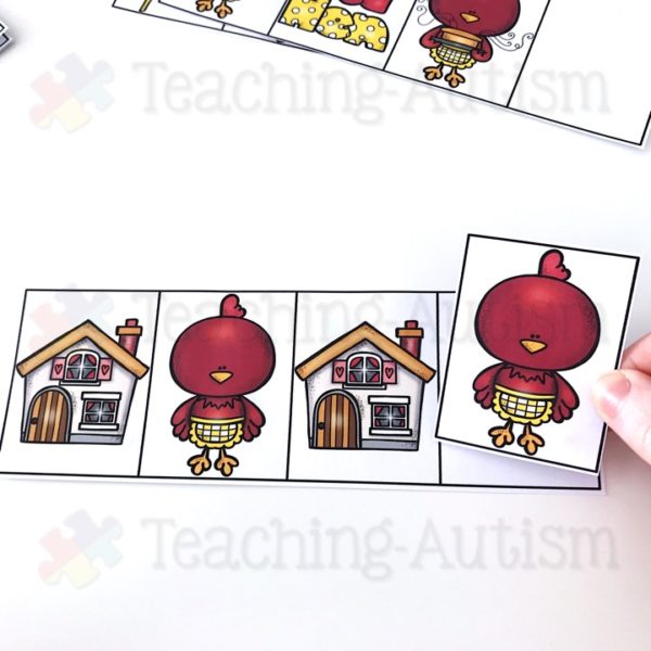 Little Red Hen Activities, Pattern Task Cards