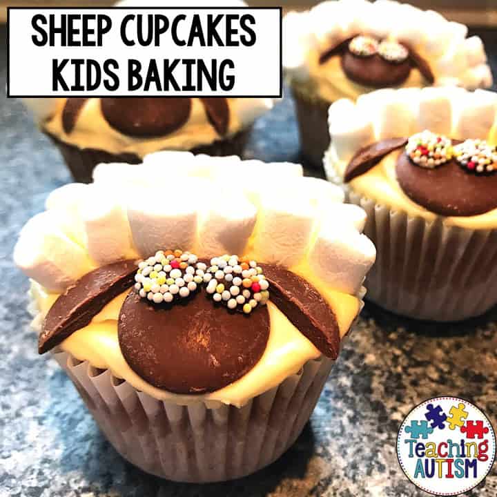 Sheep Cupcakes, Farm Baking for Kids