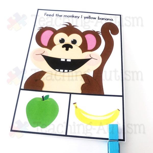 Feed the Monkey Task Card Instruction Activities