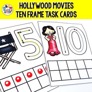 Hollywood Math Activities, Ten Frame Task Cards