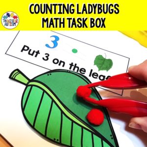 Ladybug Math Activity, Counting Leaves