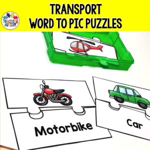 Transportation Activities Matching Words to Pictures