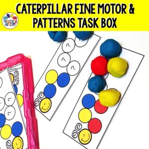 Caterpillar Patterns Math Activity Task Box
