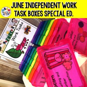 June Independent Task Box Activities Special Education
