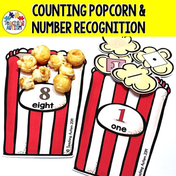 Counting Popcorn and Number Recognition Task Box