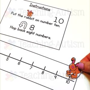 Spring Number Line Math Task Box