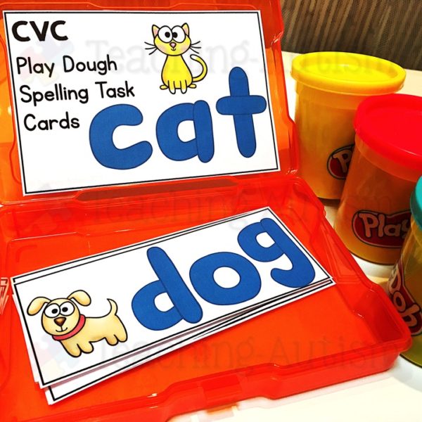 CVC Words Play Dough Task Box