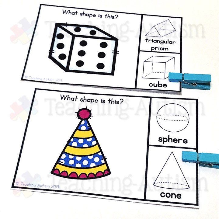 3D Shapes Task Cards with Real Life Objects - Teaching Autism