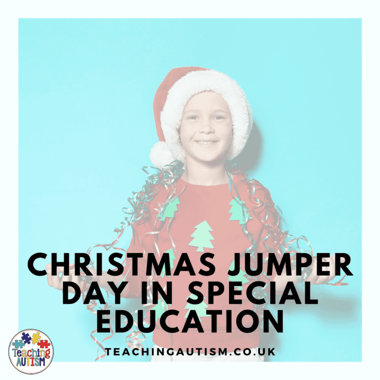 Boy Wearing Homemade Christmas Jumper