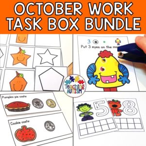 October Task Boxes for Special Education