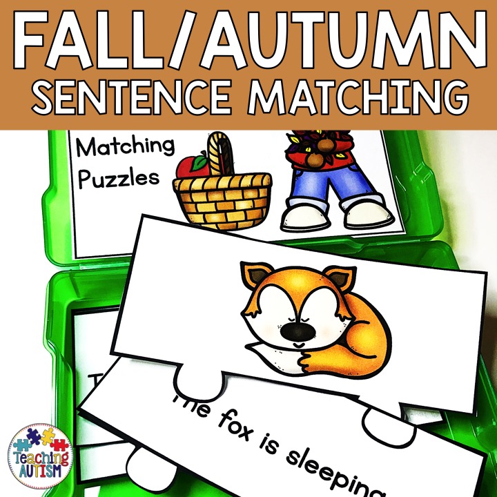  Sentence Matching Activity For Autumn Fall Teaching Autism