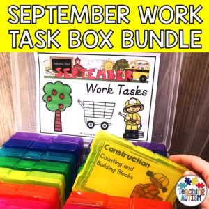 September Task Boxes for Special Education