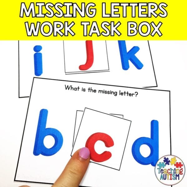 Missing Alphabet Letters Activity Teaching Autism