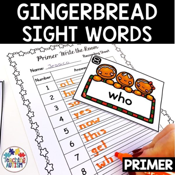 Gingerbread Man Sight Words