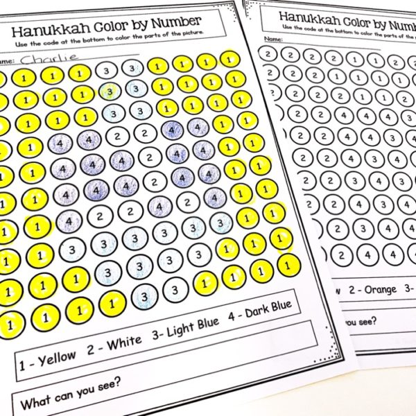 Hanukkah Colour by Number