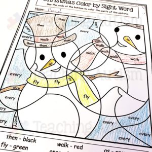 Christmas Colouring by Sight Word