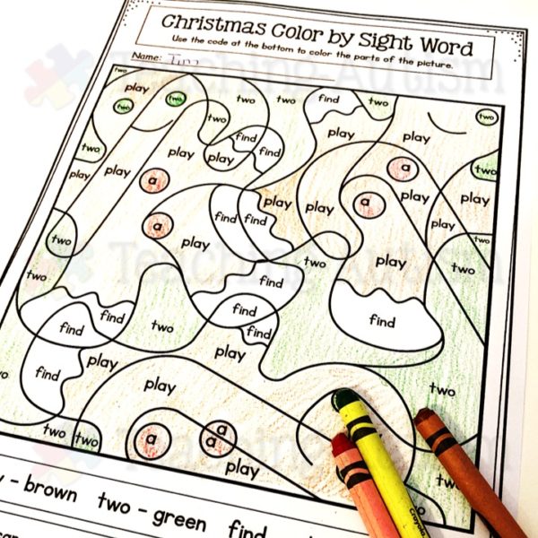 Christmas Colour by Sight Word
