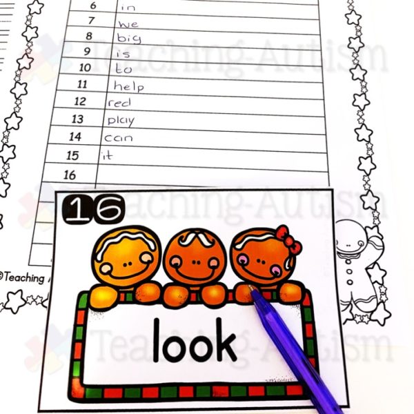 Gingerbread Man Sight Words