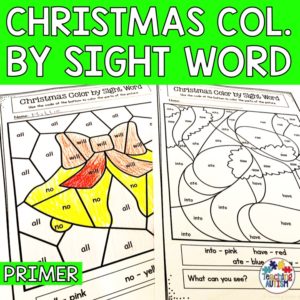 Christmas Colour by Sight Word