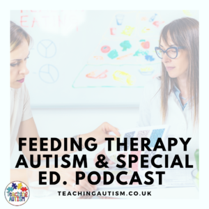 Feeding therapist discussing diet and healthy eating for autism and special education