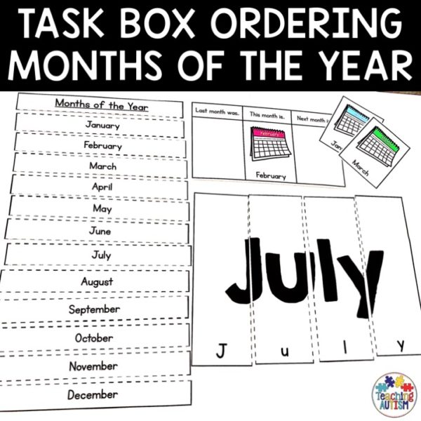 Learning the Months of the Year Activities Task Box