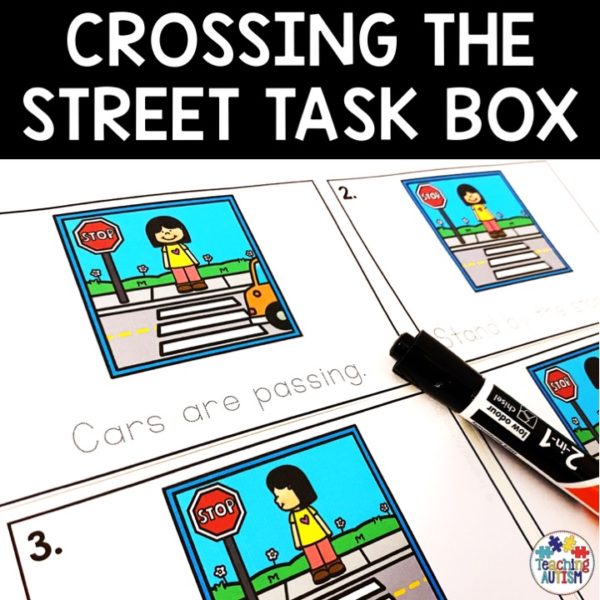 Crossing the Street Safely Task Box