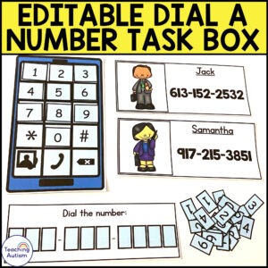 Phone Number Activity Life Skills Task Box