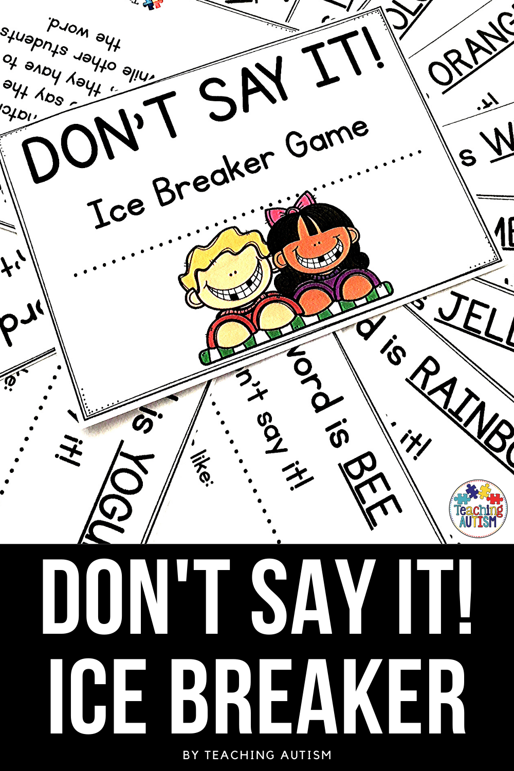 Don t Say It Ice Breaker Game For Back To School Teaching Autism