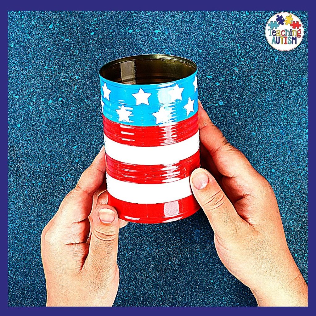 American Flag Tin Cans