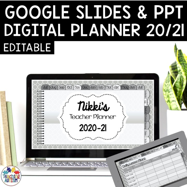 Google Slides and PowerPoint Editable Digital Teacher Planner