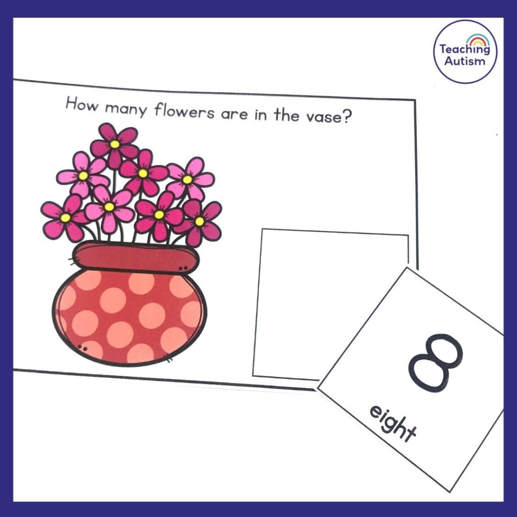 Counting Flowers in the Vase Task Box