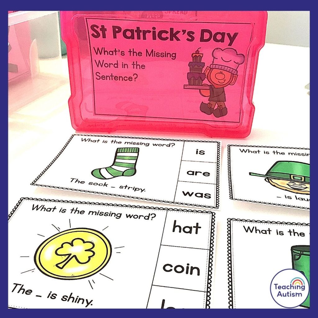 St Patrick's Day Making Sentences Task Boxes