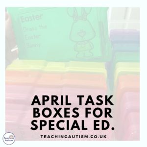 April Task Boxes for Special Education