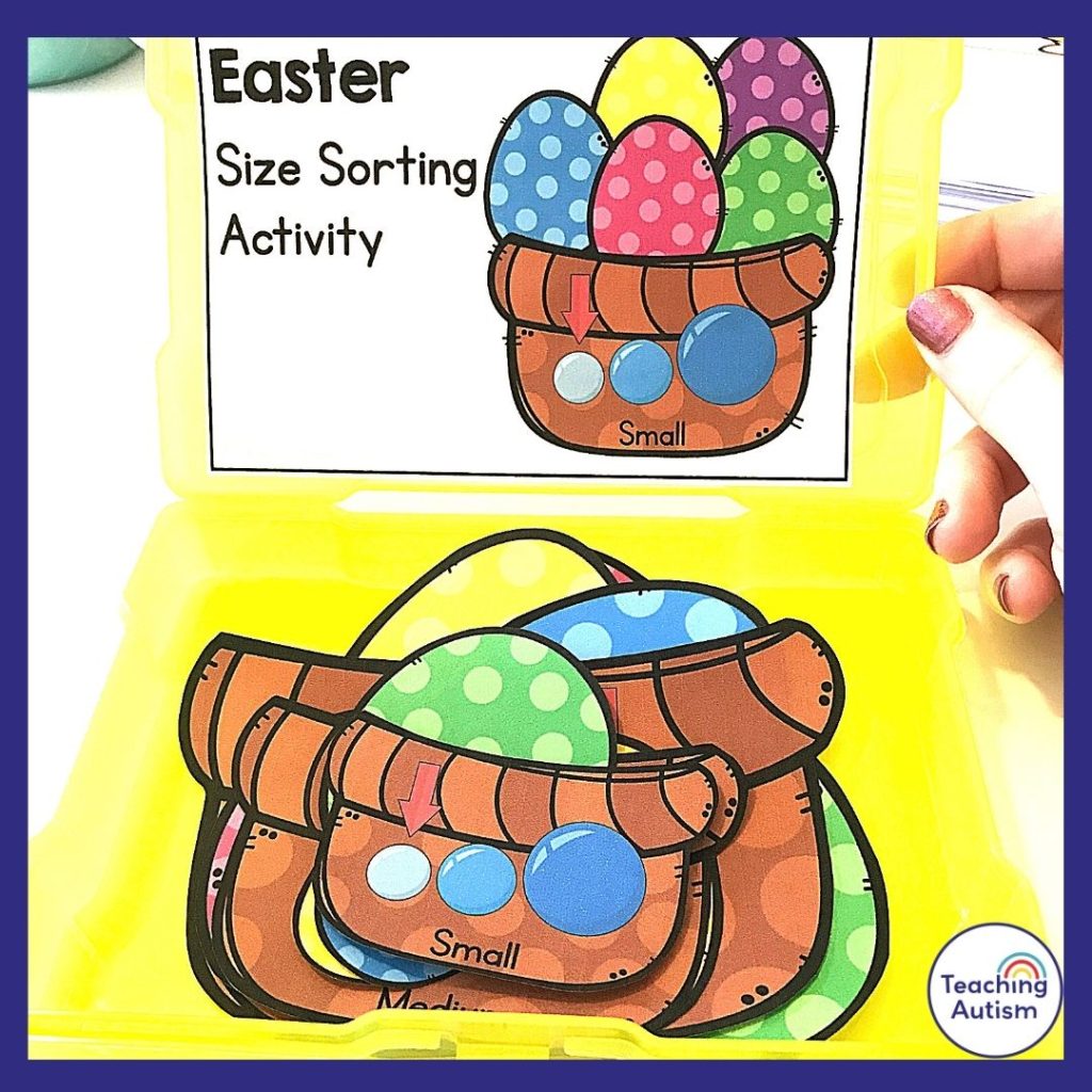 Easter Size Sorting Task Box