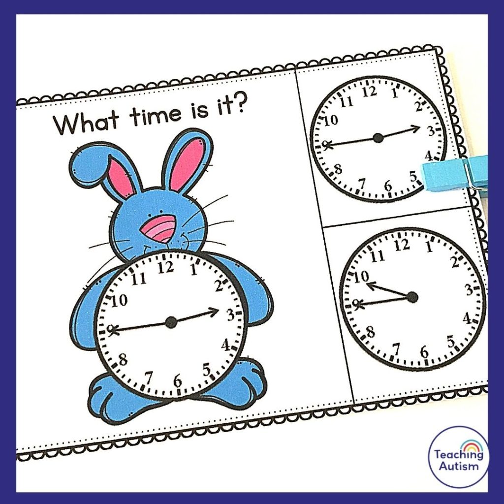 Easter Bunny Clock Matching