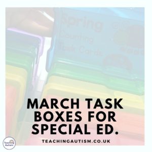 March Task Boxes for Special Education