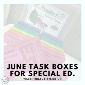 June Task Boxes for Special Education