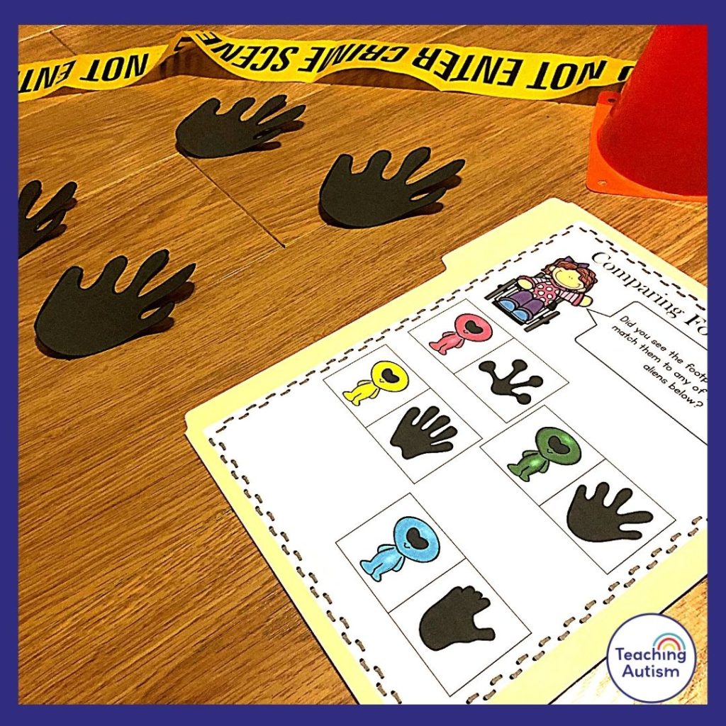 Matching Footprints Classroom Crime Scene