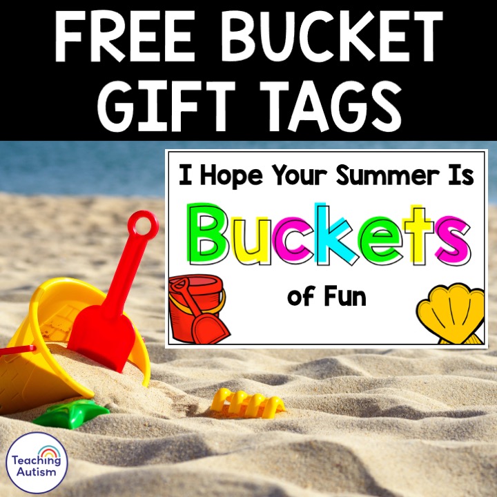 Free Bucket and Spade End of Year Gift Tag
