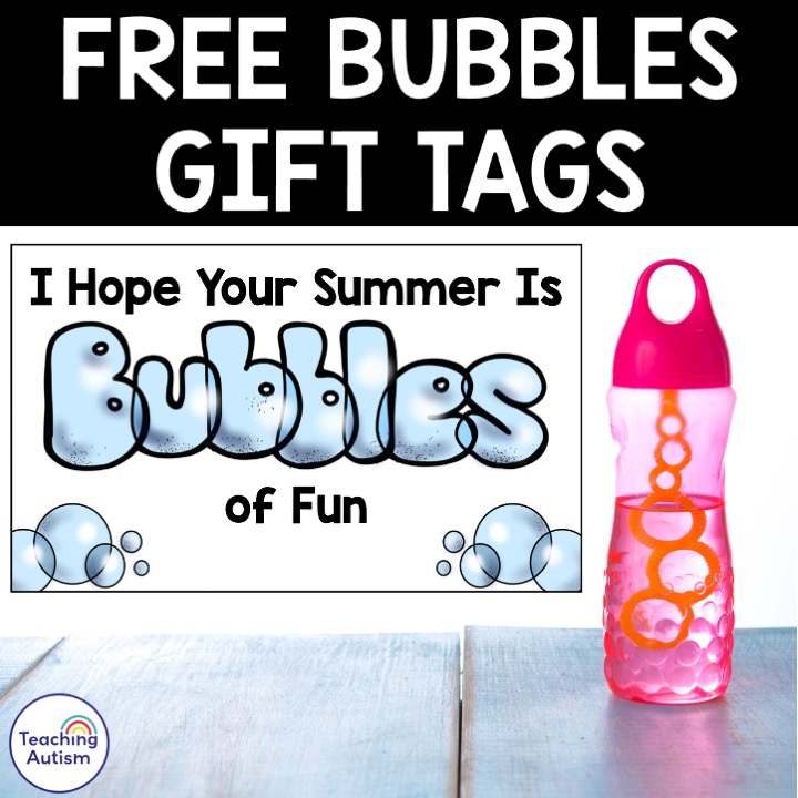Free Bubbles End of Year Gift Tag
