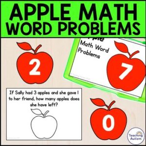 Apple Math Word Problems Task Box