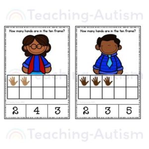 Counting Hands Ten Frame Task Cards