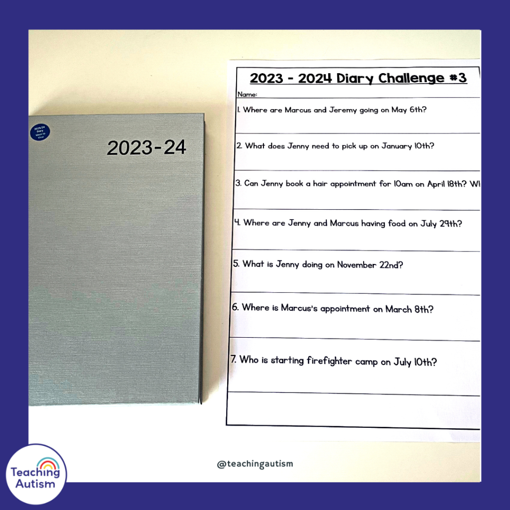 Using a Diary for Life Skills 2023-24