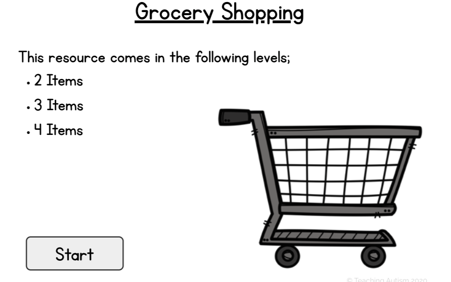 Grocery Shopping Life Skills Boom Cards
